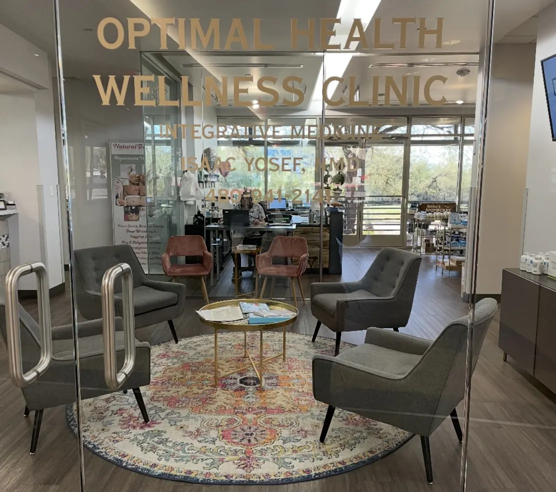 Clinic entrance and waiting area at Optimal Health Wellness Clinic
